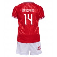 Camisa de time de futebol Dinamarca Mikkel Damsgaard #14 Replicas 1º Equipamento Infantil Europeu 2024 Manga Curta (+ Calças curtas)